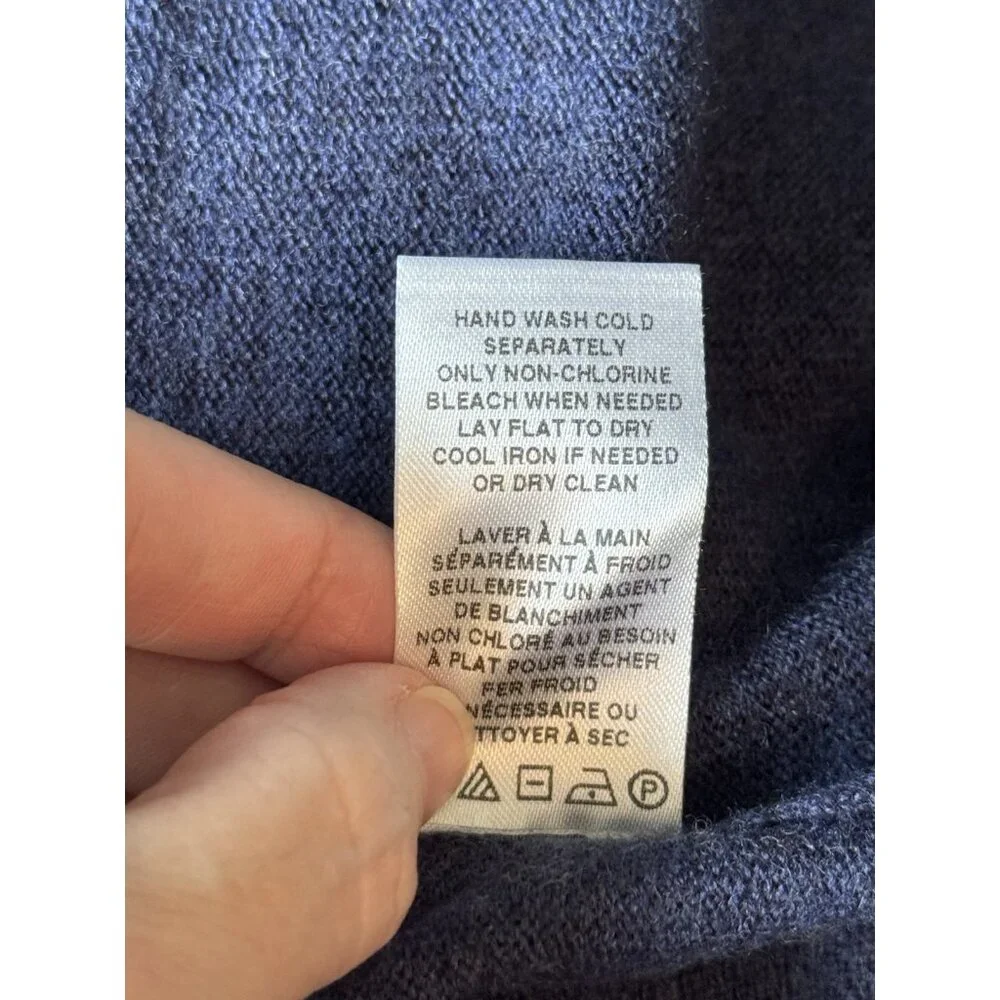Raffi Men’s 100% Merino Wool Pullover Sweater Sz Medium Large Blue Fall Winter